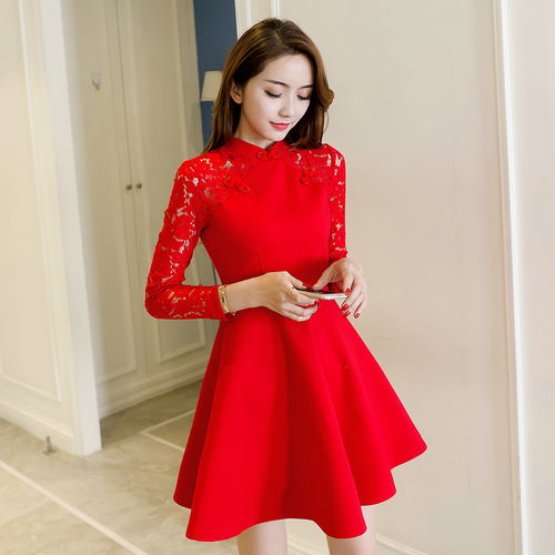 新娘服裝大紅色連衣裙夏季女結(jié)婚敬酒服中長款收腰年會成人禮裙子